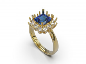 woman solitaire ring 29 3D 打印模型