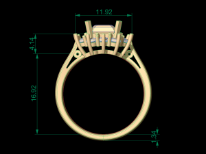 woman solitaire ring 29 3D 打印模型
