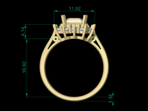 woman solitaire ring 29 3D Print Model