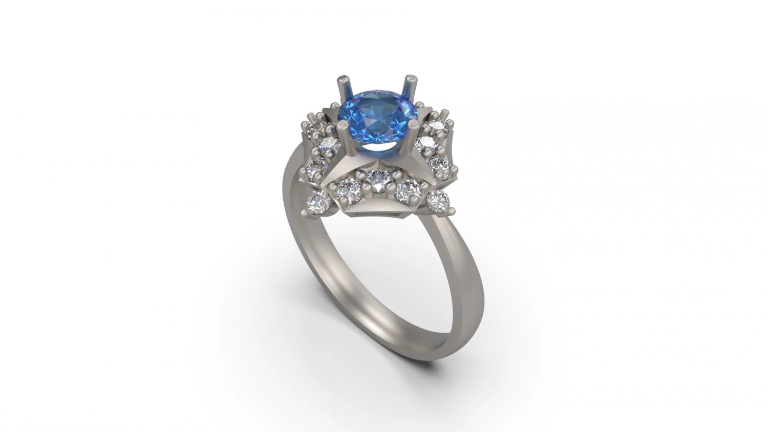 woman solitaire ring 30 3D Print Model .c4d .max .obj .3ds .fbx .stl .blend 