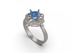 woman solitaire ring 30 3D Print Model