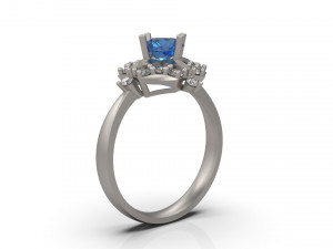 woman solitaire ring 30 3D प्रिंट मॉडल