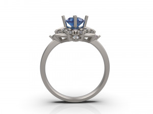 woman solitaire ring 30 3D प्रिंट मॉडल