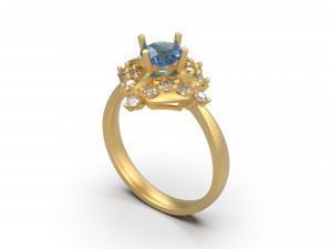 woman solitaire ring 30 3D प्रिंट मॉडल
