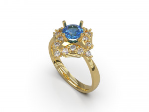 woman solitaire ring 30 3D प्रिंट मॉडल
