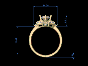 woman solitaire ring 30 3D प्रिंट मॉडल