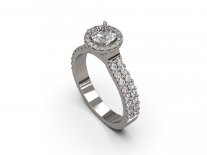 woman solitaire ring 31 3D Принт Модель