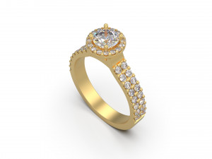 woman solitaire ring 31 3D Принт Модель
