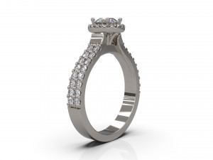woman solitaire ring 31 3D Принт Модель