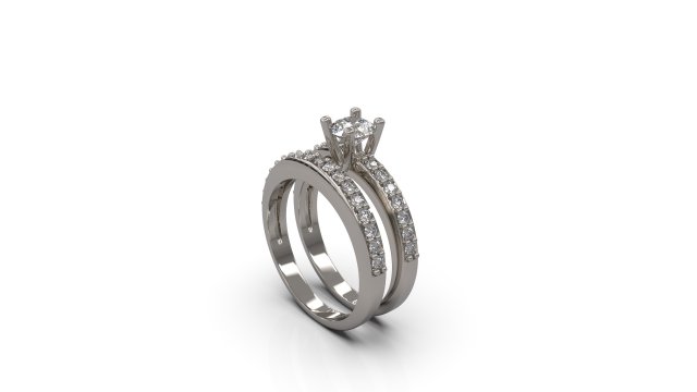 woman wedding solitaire ring 15 3D Print Model .c4d .max .obj .3ds .fbx .stl .blend