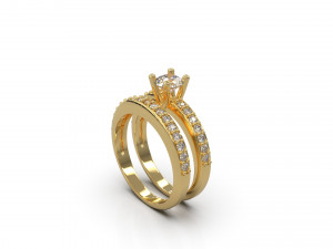 woman wedding solitaire ring 15 3D Print Model