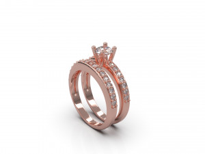 woman wedding solitaire ring 15 3D Print Model
