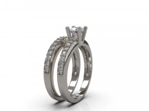 woman wedding solitaire ring 15 3D Print Model