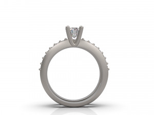 woman wedding solitaire ring 15 3D Print Model