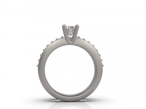 woman wedding solitaire ring 15 3D Print Model