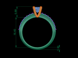 woman wedding solitaire ring 15 3D Print Model
