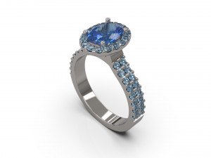 woman solitaire ring 32 3D Print Model