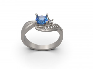 woman solitaire ring 33 Modelo de Impressão 3D