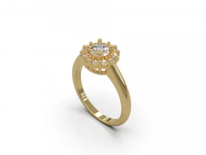 woman solitaire ring 34 3D Print Model