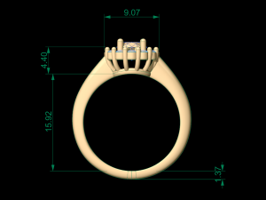 woman solitaire ring 34 Model Cetak 3D