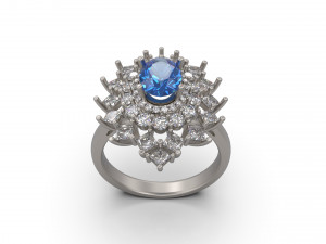 woman solitaire ring 35 Model do druku 3D
