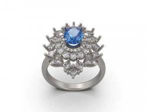 woman solitaire ring 35 3D Print Model