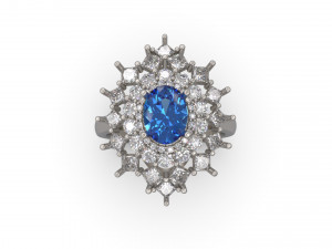 woman solitaire ring 35 Model do druku 3D