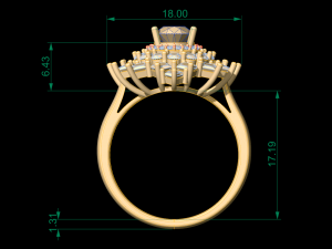 woman solitaire ring 35 Model do druku 3D