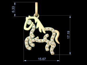 horse pendant 3D 打印模型