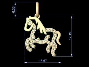 horse pendant 3D Print Model