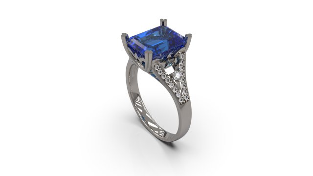 woman solitaire ring 35 3D-printmodel .c4d .max .obj .3ds .fbx .stl .blend 