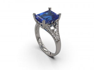 woman solitaire ring 35 3D प्रिंट मॉडल