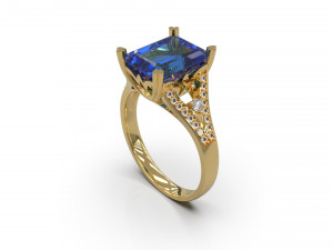 woman solitaire ring 35 3D-printmodel