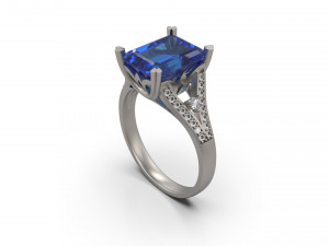 woman solitaire ring 35 3D-printmodel