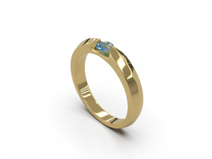 woman solitaire ring 37 3D 打印模型