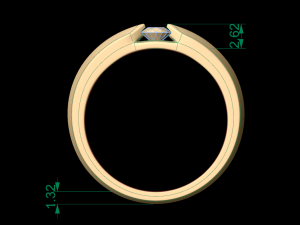 woman solitaire ring 37 3D 打印模型