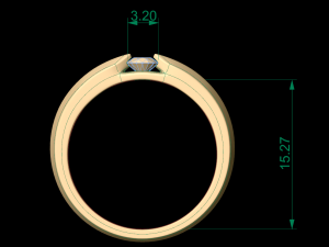 woman solitaire ring 37 3D 打印模型