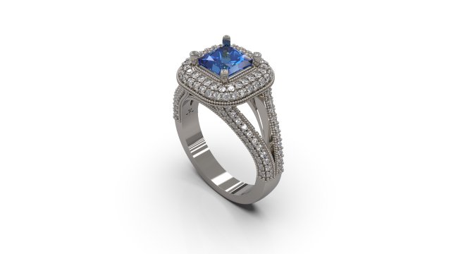 woman solitaire ring 39 3D 프린트 모델 .c4d .max .obj .3ds .fbx .stl .blend