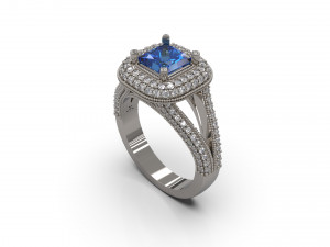 woman solitaire ring 39 3D Print Model