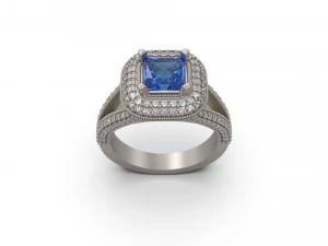 woman solitaire ring 39 3D Print Model
