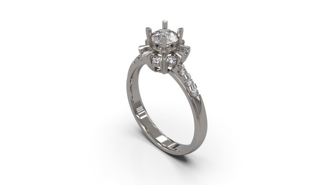 woman solitaire ring 40 3D Принт Модель .c4d .max .obj .3ds .fbx .stl .blend 