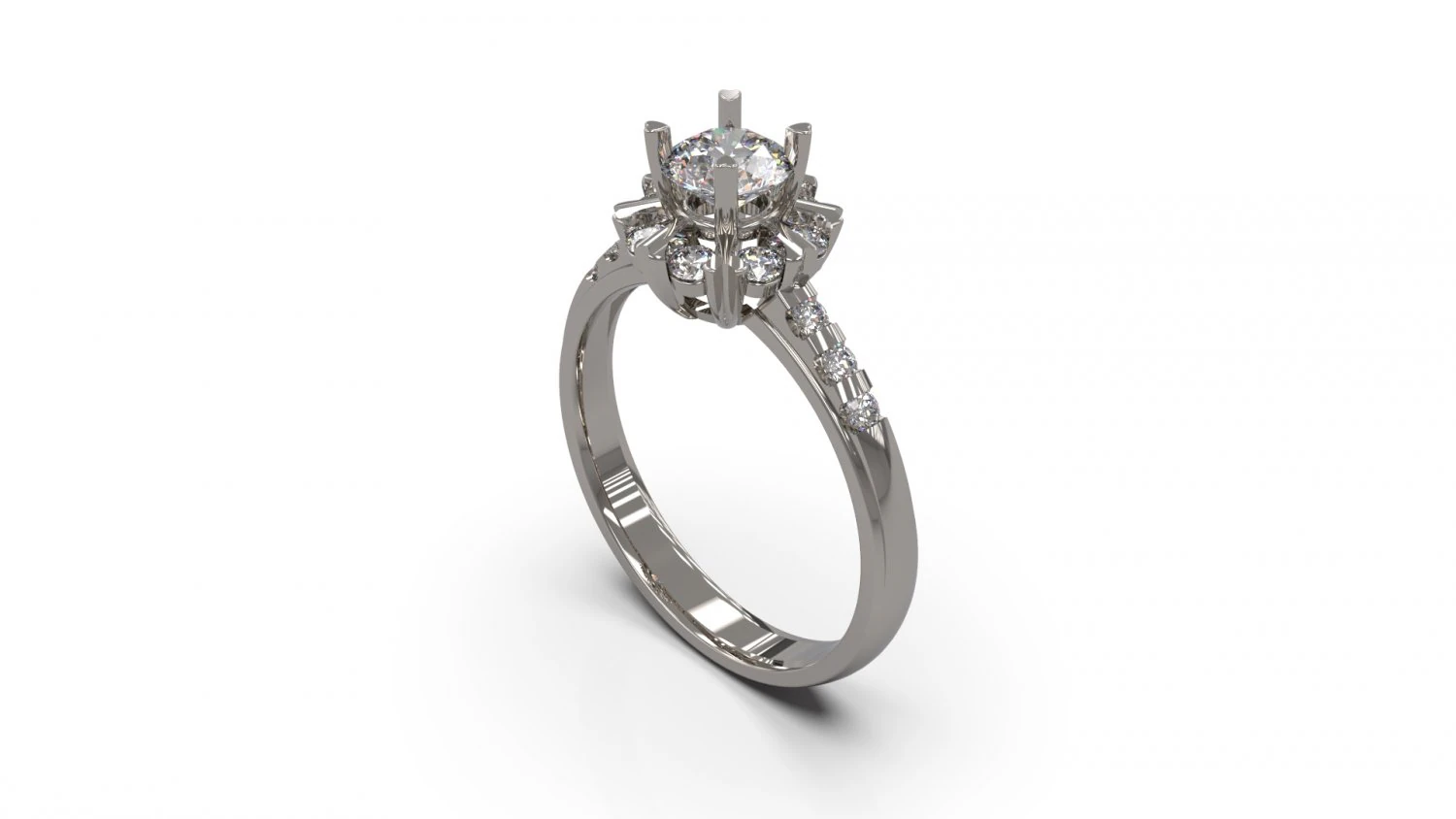 woman solitaire ring 40 3D Print Model .c4d .max .obj .3ds .fbx .stl .blend