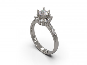 woman solitaire ring 40 3D Print Model
