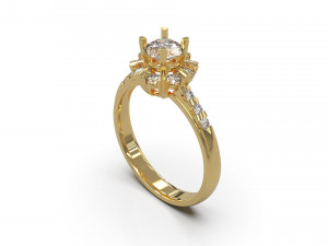 woman solitaire ring 40 3D Принт Модель