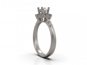 woman solitaire ring 40 3D Принт Модель