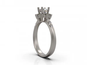 woman solitaire ring 40 3D Print Model