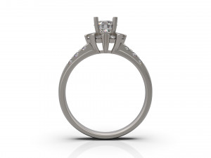 woman solitaire ring 40 3D Принт Модель