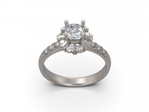 woman solitaire ring 40 3D Принт Модель