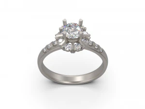 woman solitaire ring 40 3D Print Model
