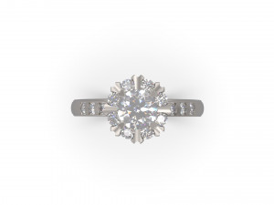woman solitaire ring 40 3D Принт Модель